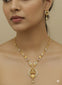 Micro Gold Plated AD Diamond Studded Fancy Forming Necklace with Earrings for Women