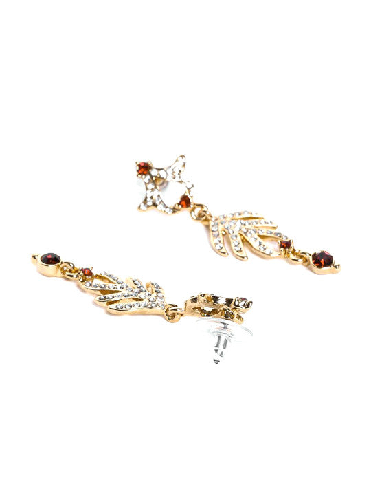 Gold Plated Leafy Designer Mangalsutra Set with Austrian Crystals for Women