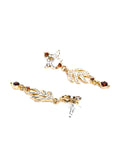 Gold Plated Leafy Designer Mangalsutra Set with Austrian Crystals for Women