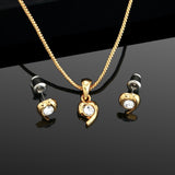 24 KT Gold plated Pendant Set with American Diamonds for Women