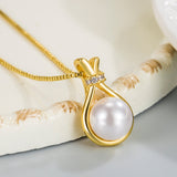 Lucky Potli Pendant Necklace (Green/White)