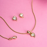 24 KT Gold plated Pendant Set with American Diamonds for Women