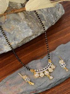 Gold Plated AD Studded Designer Mangalsutra for Women