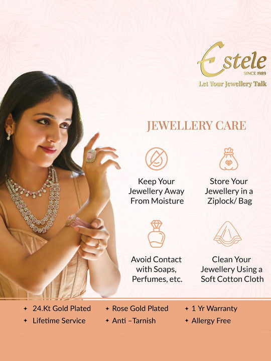 Rhodium-Plated American Diamond Studded Jewellery Set