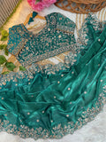 Fendy Satin Saree with 3mm Sequin Embroidery & Heavy Border