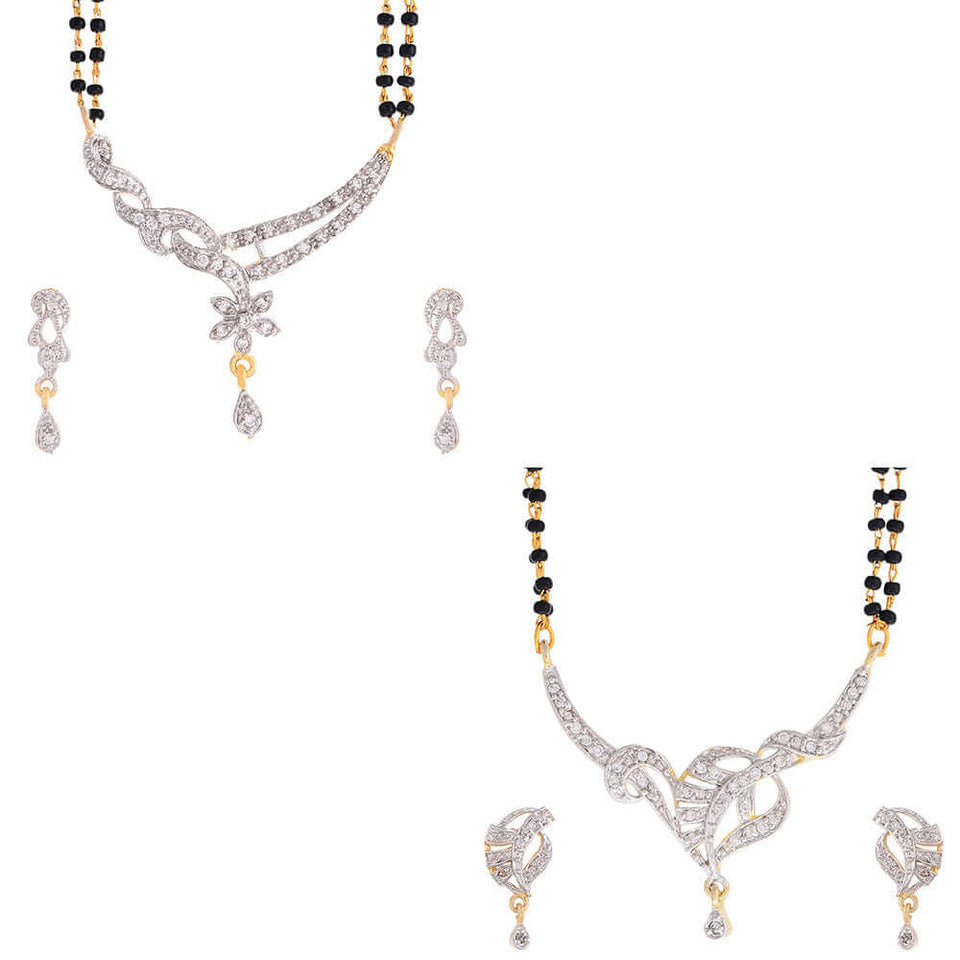 Combo of  2 Designer American Diamond Mangalsutra