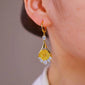 Golden Rose Drop Earrings