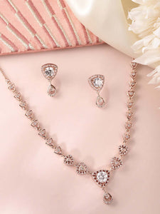 Rose Gold-Plated Cubic Zirconia Jewellery Set