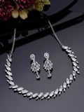 Rhodium-Plated American Diamond Studded Jewellery Set